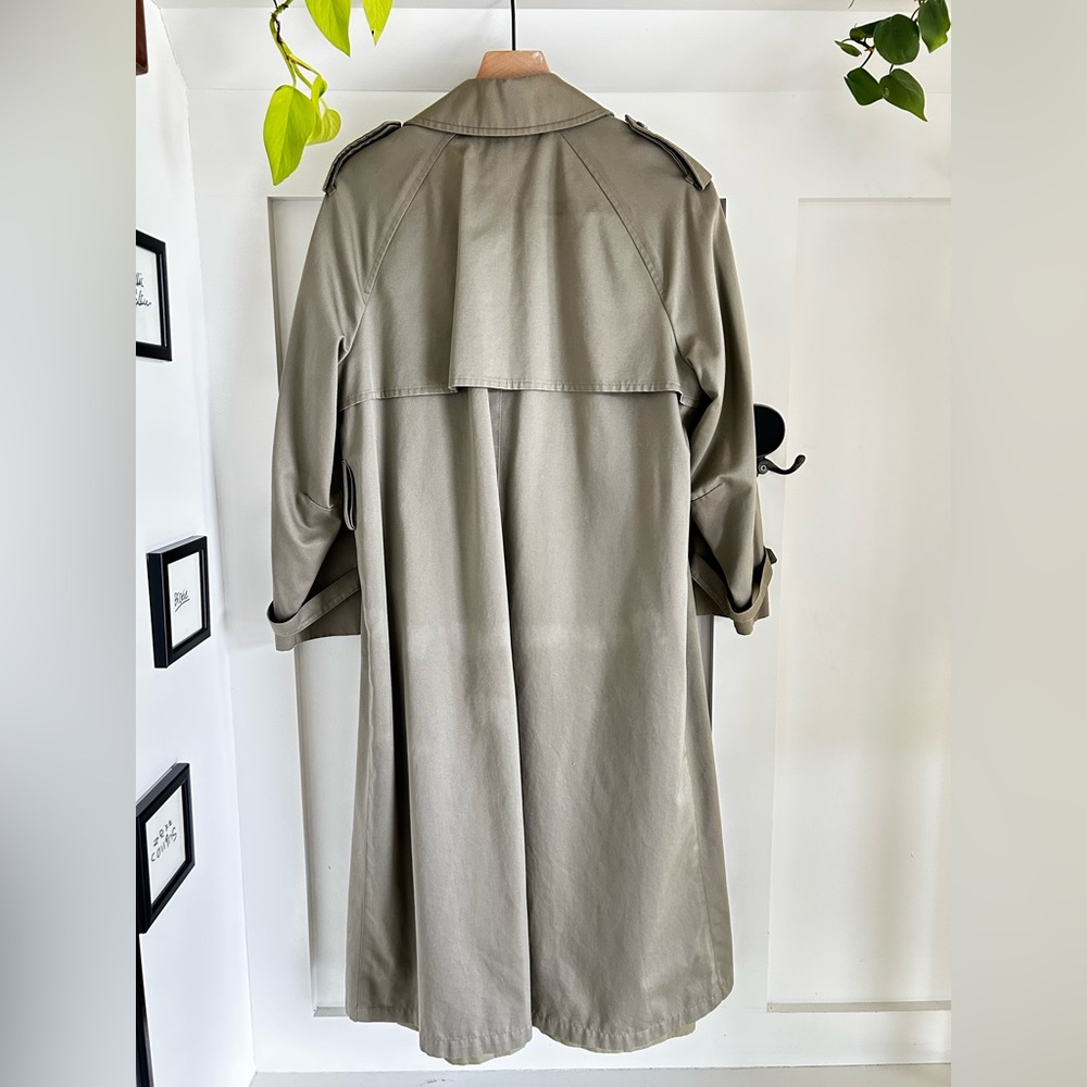 Vintage London Fog Trench Coat Khaki Classic Double Breasted - Picture 4 of 8